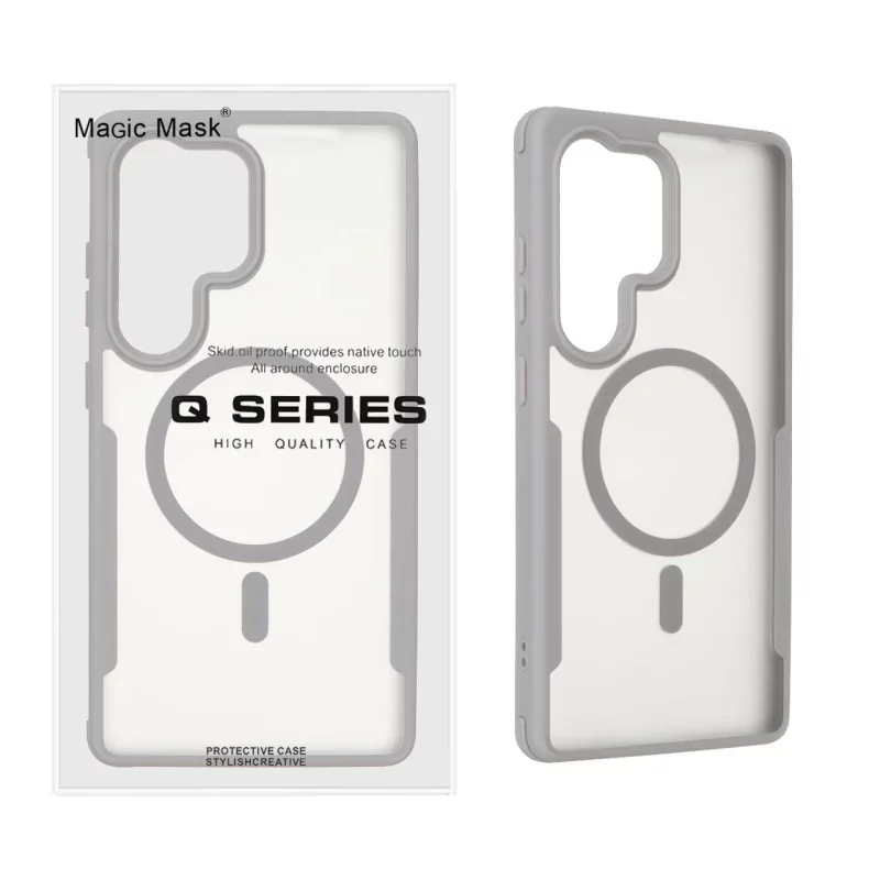 قاب اورجینال Magic Mask مات MagSafe دور رنگی Samsung Galaxy S25 Ultra - طوسی (پک دار) - تصویر 2