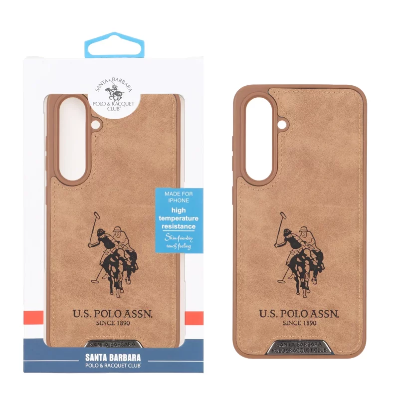قاب اورجینال US Polo Assn جیر Samsung Galaxy S24 FE - عسلی (پک دار) - تصویر 2