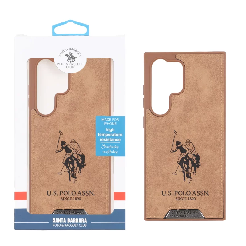 قاب اورجینال US Polo Assn جیر Samsung Galaxy S24 Ultra - عسلی (پک دار) - تصویر 2