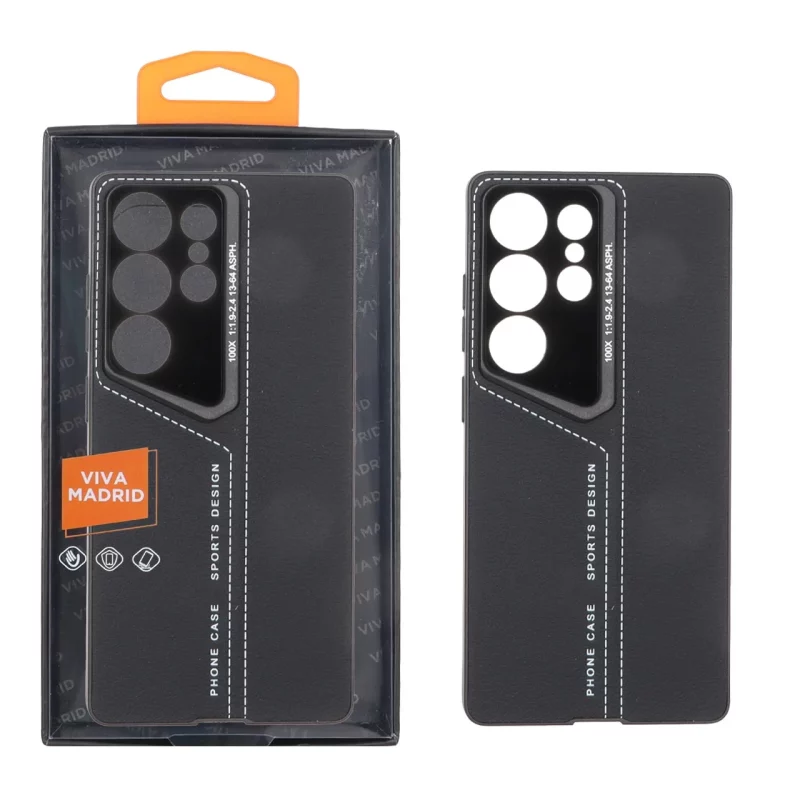 قاب اورجینال Sports Design Viva Madrid چرم دور دوخت Samsung Galaxy S25 Ultra - مشکی (پک دار) - تصویر 2