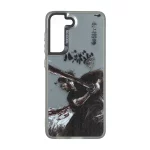 قاب SO COOL بلک لنز دکمه کروم طرح دار Samsung Galaxy S21 FE - طرح 380