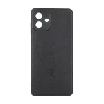 قاب چرمی Text طرح دوخت محافظ لنزدار Samsung Galaxy A07 - مشکی