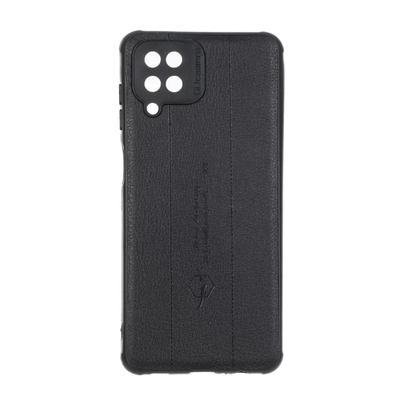 قاب چرمی Text طرح دوخت محافظ لنزدار Samsung Galaxy A12 / M12 / F12 - مشکی - تصویر 2