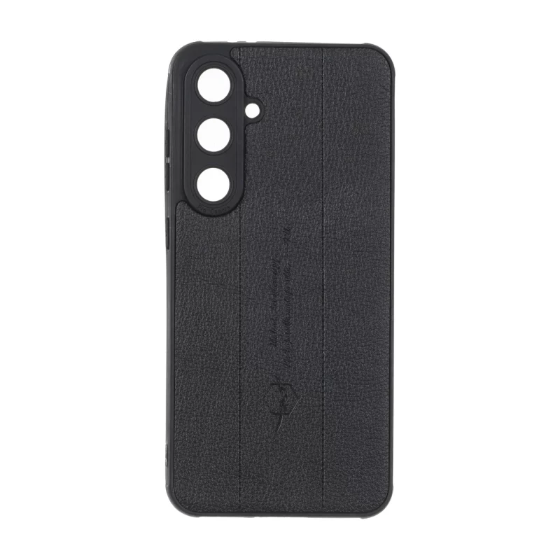 قاب چرمی Text طرح دوخت محافظ لنزدار Samsung Galaxy S24 FE - مشکی - تصویر 2