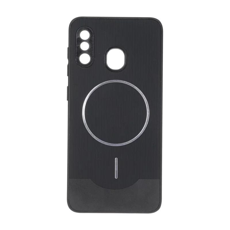 قاب Line Case جیر MagSafe فلزی محافظ لنزدار Samsung Galaxy A30 / A20 - مشکی - تصویر 2