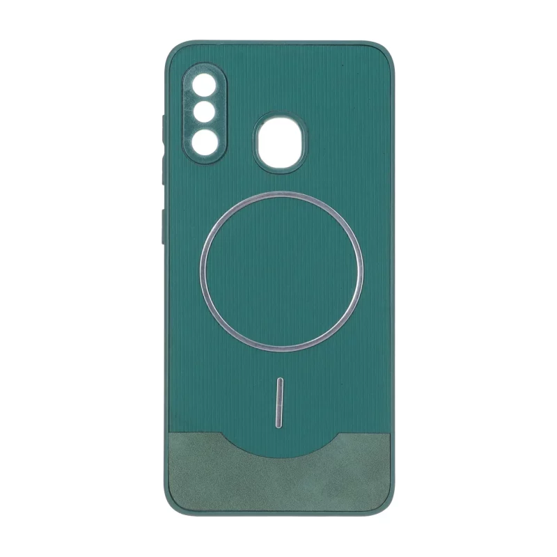 قاب Line Case جیر MagSafe فلزی محافظ لنزدار Samsung Galaxy A30 / A20 - سبز - تصویر 2