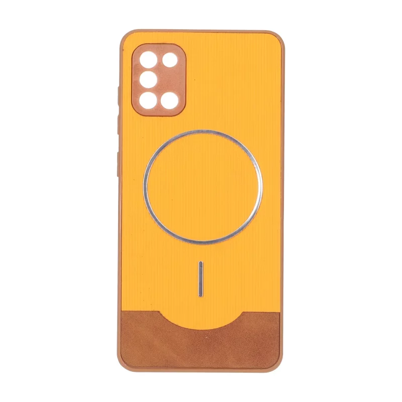 قاب Line Case جیر MagSafe فلزی محافظ لنزدار Samsung Galaxy A31 - نارنجی - تصویر 2