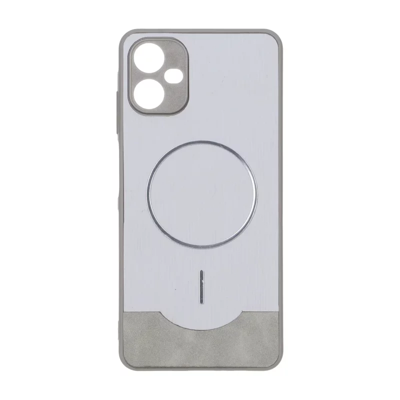 قاب Line Case جیر MagSafe فلزی محافظ لنزدار Samsung Galaxy A06 - طوسی - تصویر 2