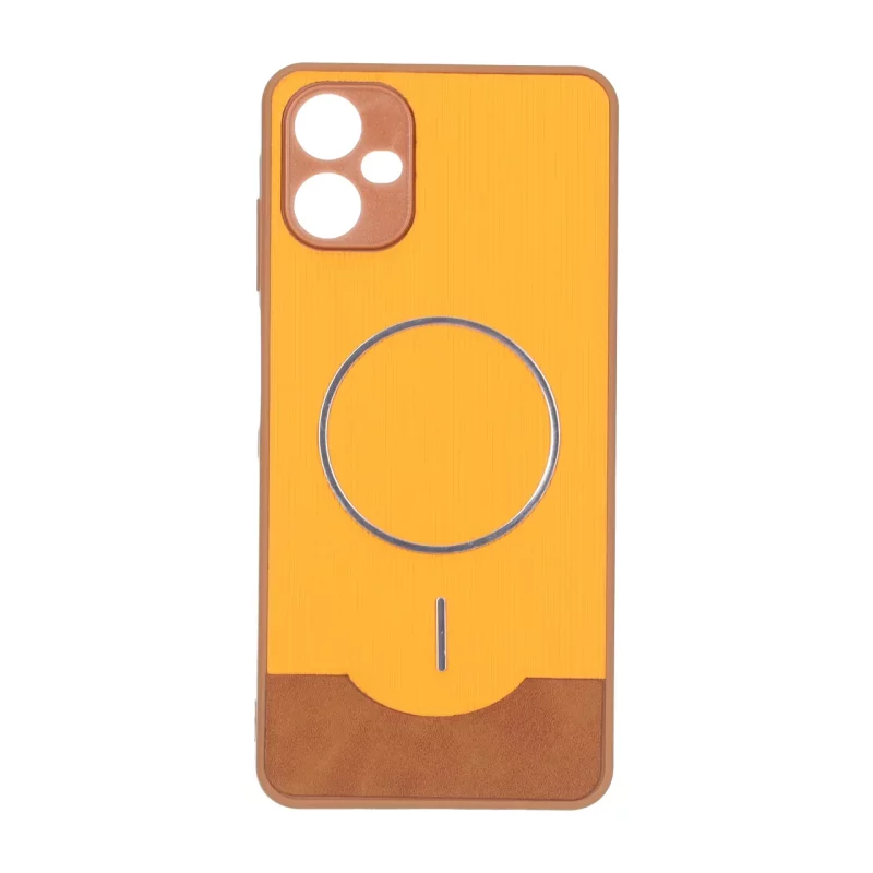 قاب Line Case جیر MagSafe فلزی محافظ لنزدار Samsung Galaxy A06 - نارنجی - تصویر 2