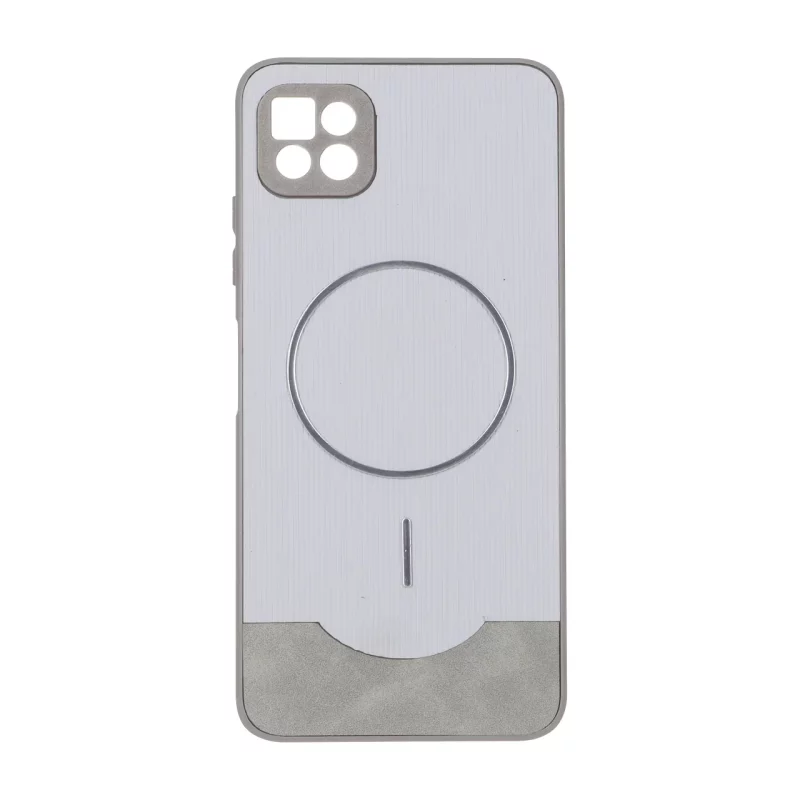 قاب Line Case جیر MagSafe فلزی محافظ لنزدار Samsung Galaxy A22 5G - طوسی - تصویر 2