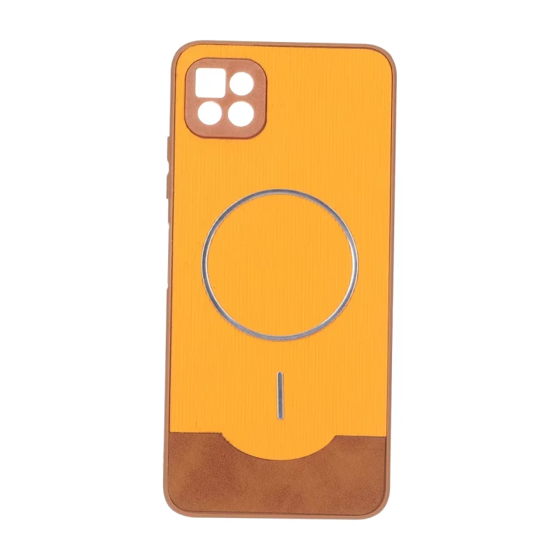 قاب Line Case جیر MagSafe فلزی محافظ لنزدار Samsung Galaxy A22 5G - نارنجی - تصویر 2