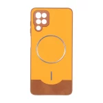 قاب Line Case جیر MagSafe فلزی محافظ لنزدار Samsung Galaxy A12 / M12 / F12 - نارنجی