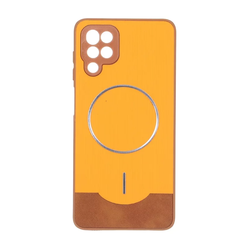 قاب Line Case جیر MagSafe فلزی محافظ لنزدار Samsung Galaxy A12 / M12 / F12 - نارنجی - تصویر 2