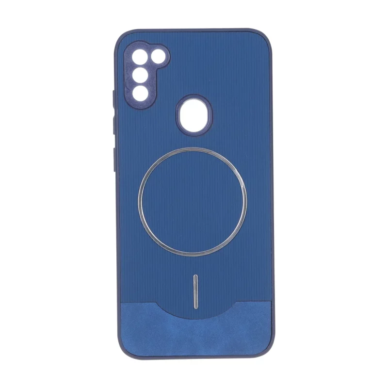 قاب Line Case جیر MagSafe فلزی محافظ لنزدار Samsung Galaxy A11 / M11 - سرمه ای - تصویر 2