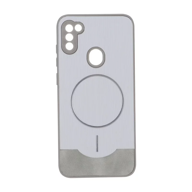 قاب Line Case جیر MagSafe فلزی محافظ لنزدار Samsung Galaxy A11 / M11 - طوسی - تصویر 2