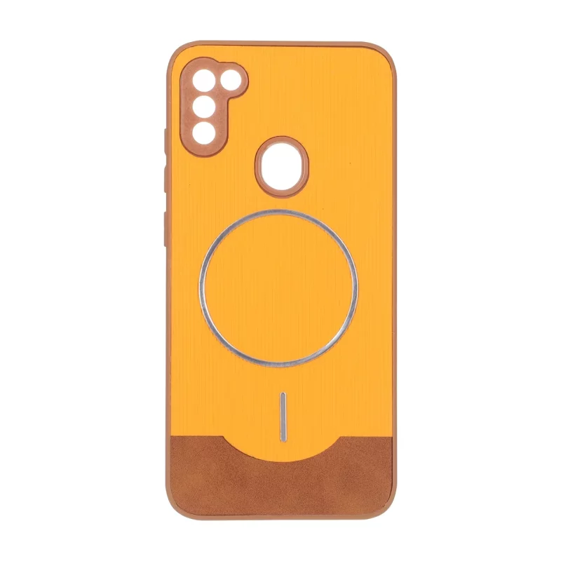 قاب Line Case جیر MagSafe فلزی محافظ لنزدار Samsung Galaxy A11 / M11 - نارنجی - تصویر 2
