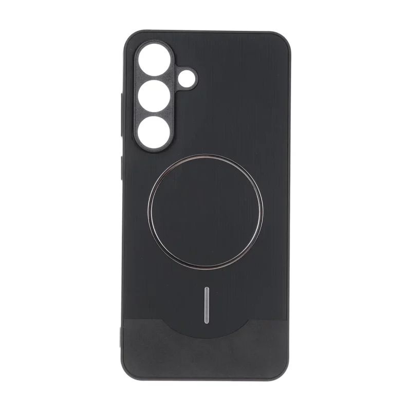 قاب Line Case جیر MagSafe فلزی محافظ لنزدار Samsung Galaxy S25 FE - مشکی - تصویر 2