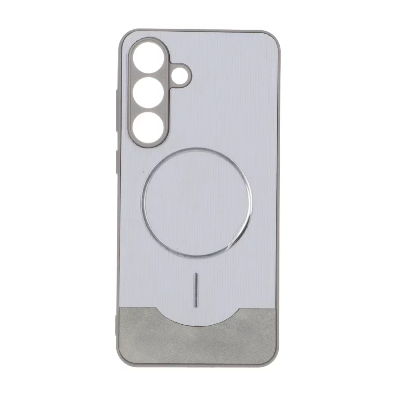 قاب Line Case جیر MagSafe فلزی محافظ لنزدار Samsung Galaxy S25 FE - طوسی - تصویر 2