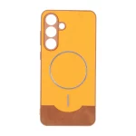قاب Line Case جیر MagSafe فلزی محافظ لنزدار Samsung Galaxy S25 FE - نارنجی
