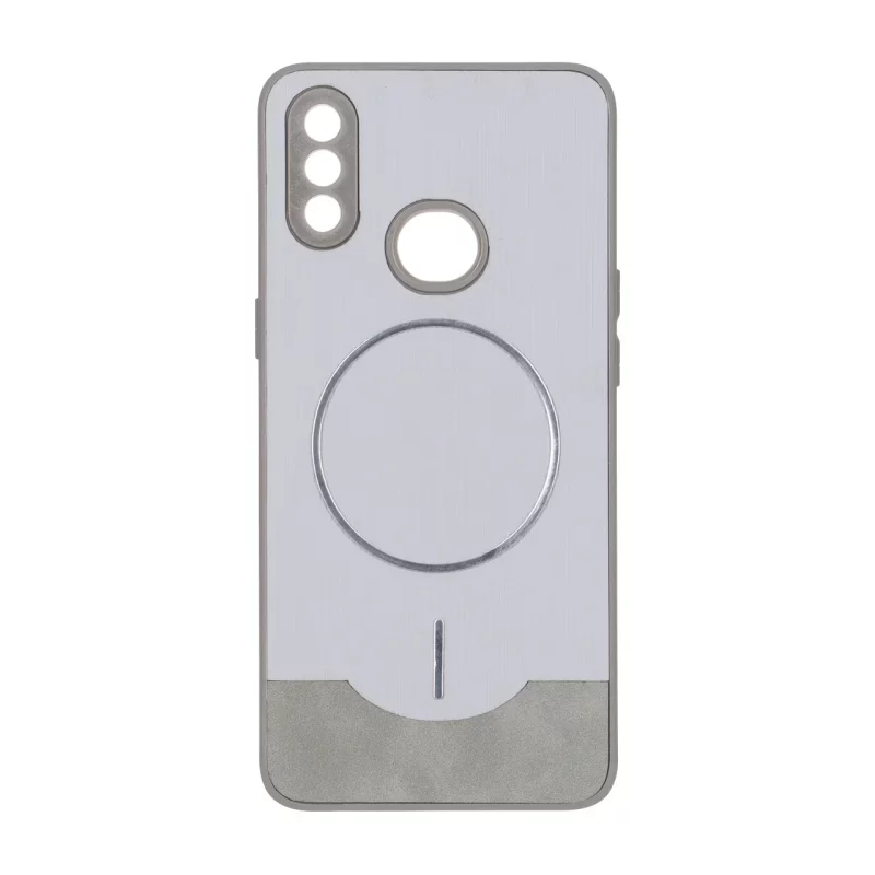 قاب Line Case جیر MagSafe فلزی محافظ لنزدار Samsung Galaxy A10s - طوسی - تصویر 2