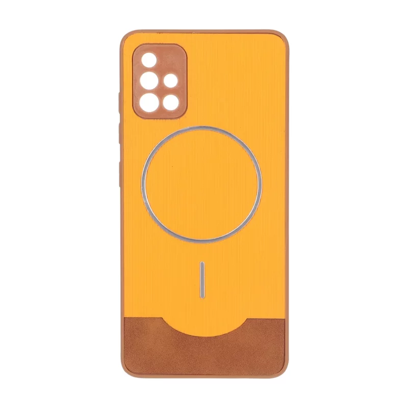 قاب Line Case جیر MagSafe فلزی محافظ لنزدار Samsung Galaxy A51 / M40s - نارنجی - تصویر 2