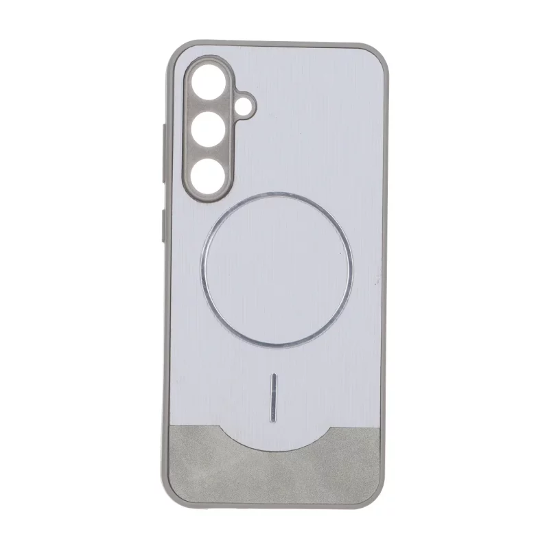 قاب Line Case جیر MagSafe فلزی محافظ لنزدار Samsung Galaxy S23 FE - طوسی - تصویر 2