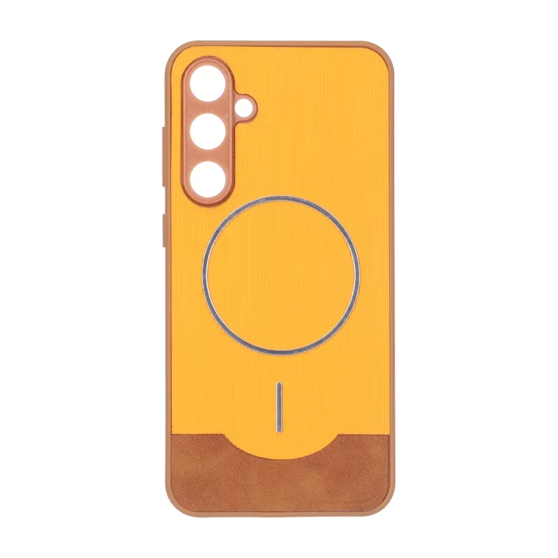 قاب Line Case جیر MagSafe فلزی محافظ لنزدار Samsung Galaxy S23 FE - نارنجی - تصویر 2