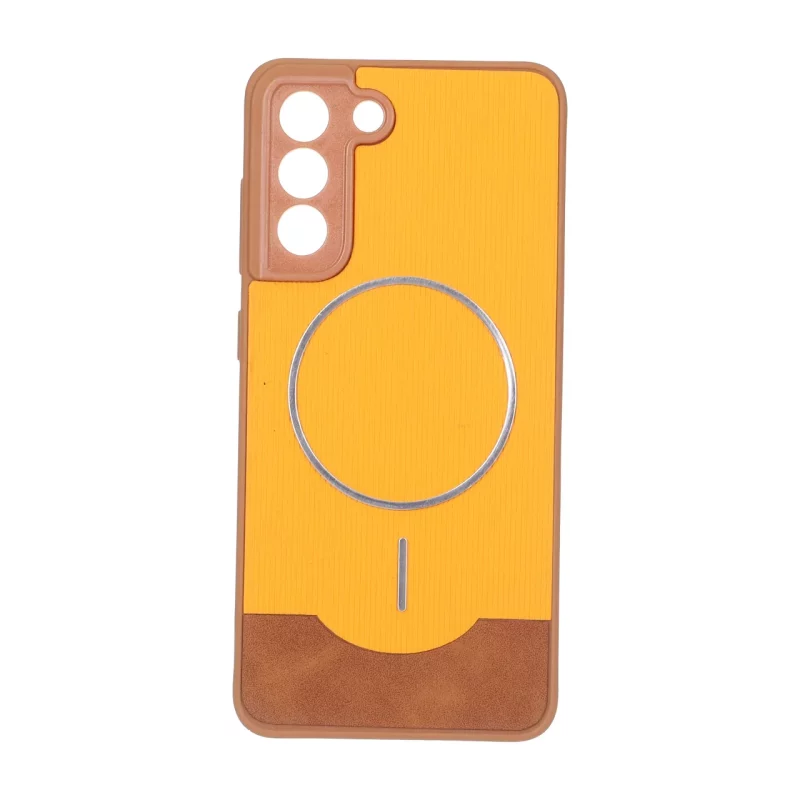 قاب Line Case جیر MagSafe فلزی محافظ لنزدار Samsung Galaxy S21 FE - نارنجی - تصویر 2