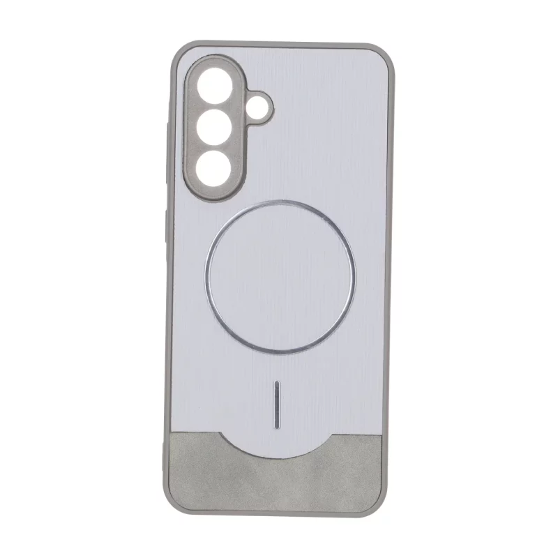 قاب Line Case جیر MagSafe فلزی محافظ لنزدار Samsung Galaxy A56 / A36 - طوسی - تصویر 2