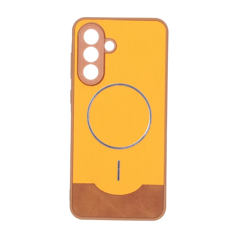 قاب Line Case جیر MagSafe فلزی محافظ لنزدار Samsung Galaxy A56 / A36 - نارنجی - تصویر 2