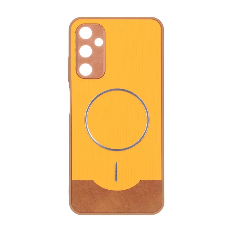 قاب Line Case جیر MagSafe فلزی محافظ لنزدار Samsung Galaxy A05s - نارنجی - تصویر 2