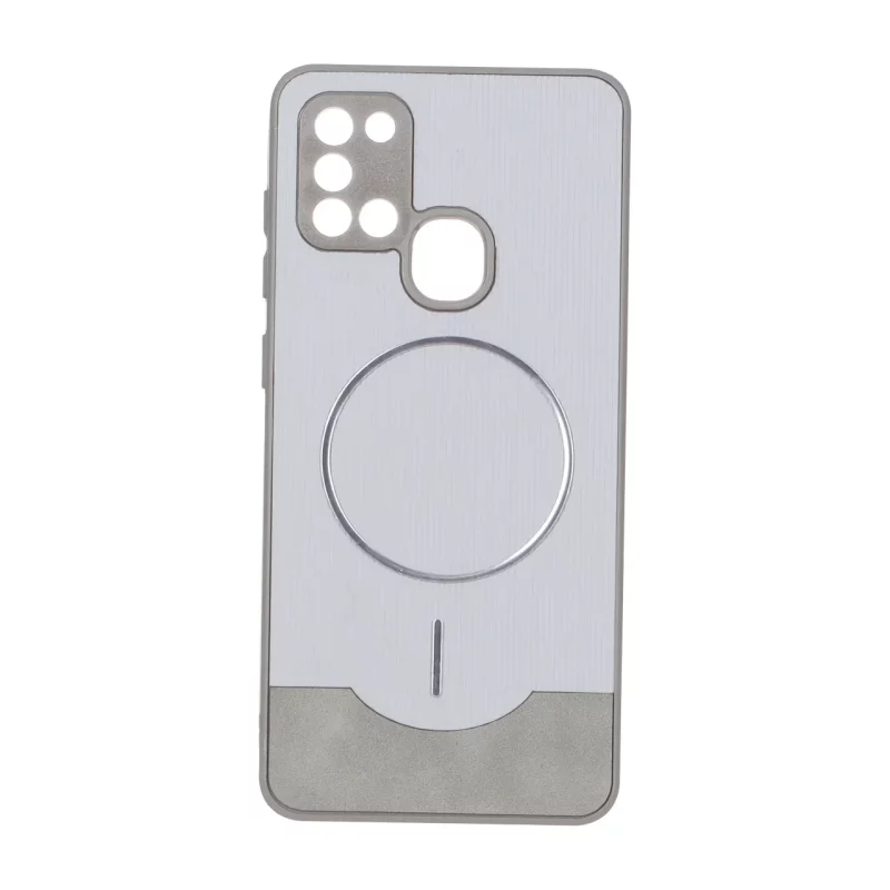 قاب Line Case جیر MagSafe فلزی محافظ لنزدار Samsung Galaxy A21s - طوسی - تصویر 2