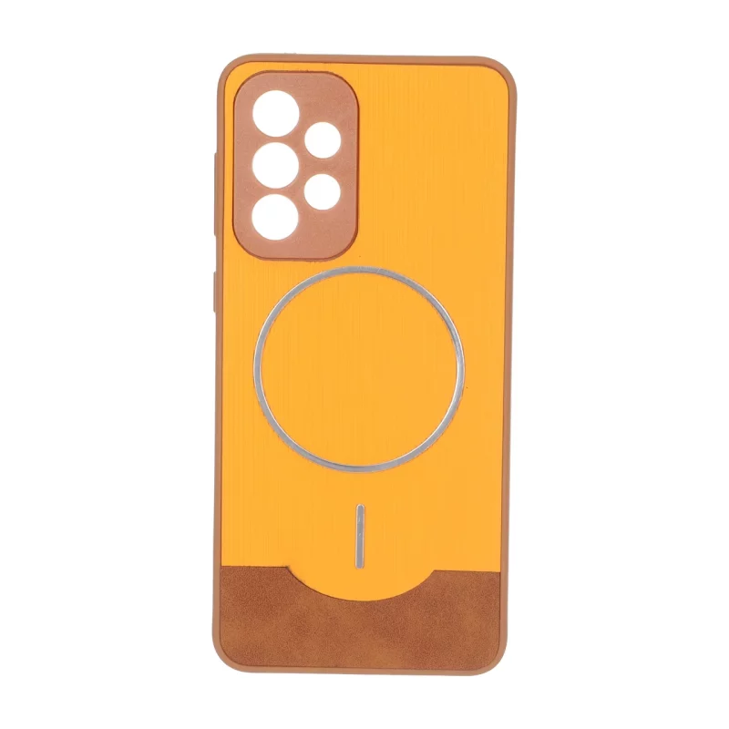 قاب Line Case جیر MagSafe فلزی محافظ لنزدار Samsung Galaxy A33 - نارنجی - تصویر 2