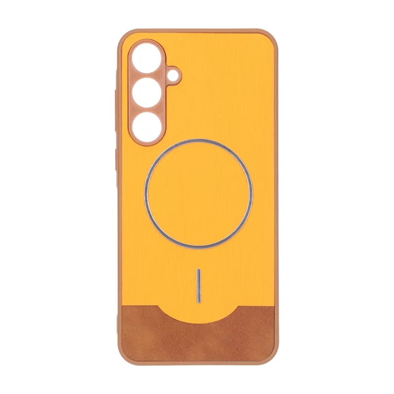 قاب Line Case جیر MagSafe فلزی محافظ لنزدار Samsung Galaxy A35 - نارنجی - تصویر 2