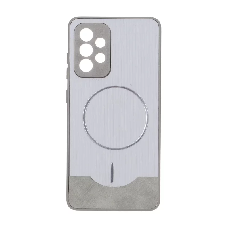 قاب Line Case جیر MagSafe فلزی محافظ لنزدار Samsung Galaxy A52 / A52s - طوسی - تصویر 2