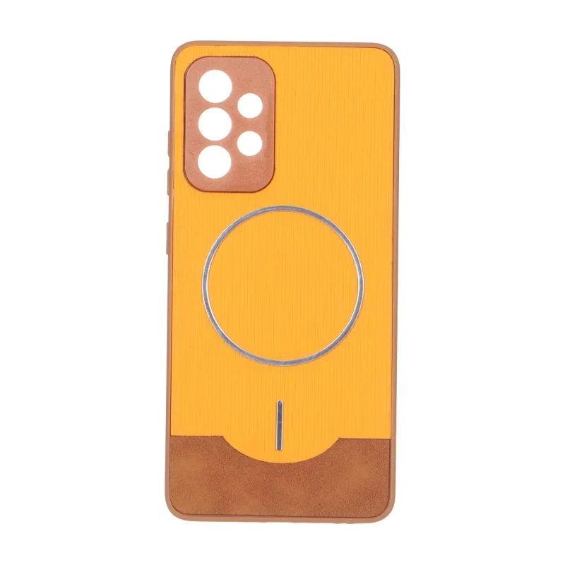 قاب Line Case جیر MagSafe فلزی محافظ لنزدار Samsung Galaxy A52 / A52s - نارنجی - تصویر 2