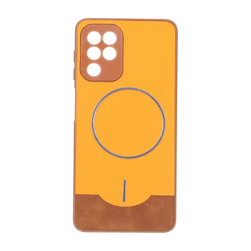 قاب Line Case جیر MagSafe فلزی محافظ لنزدار Samsung Galaxy A22 4G / M22 / M32 4G / F22 - نارنجی - تصویر 2