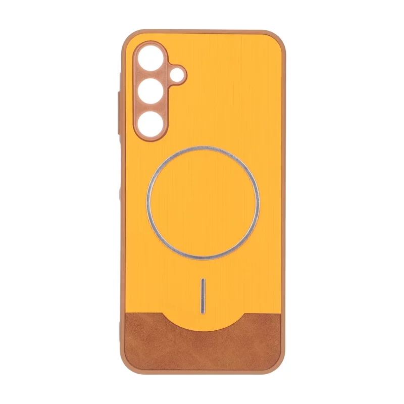 قاب Line Case جیر MagSafe فلزی محافظ لنزدار Samsung Galaxy A25 5G - نارنجی - تصویر 2
