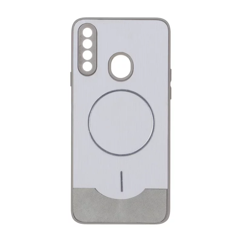 قاب Line Case جیر MagSafe فلزی محافظ لنزدار Samsung Galaxy A20s - طوسی - تصویر 2