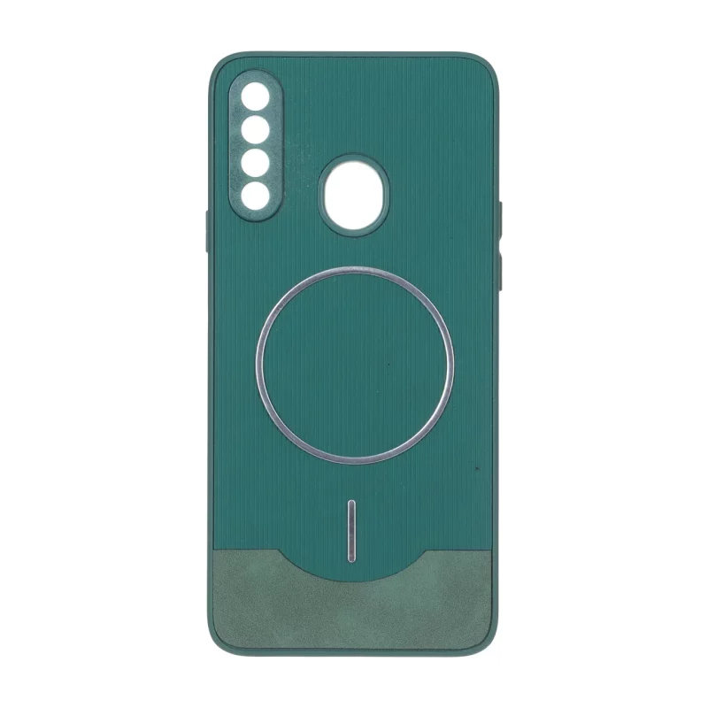 قاب Line Case جیر MagSafe فلزی محافظ لنزدار Samsung Galaxy A20s - سبز - تصویر 2