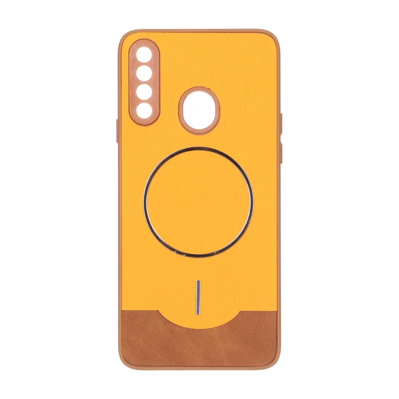 قاب Line Case جیر MagSafe فلزی محافظ لنزدار Samsung Galaxy A20s - نارنجی - تصویر 2