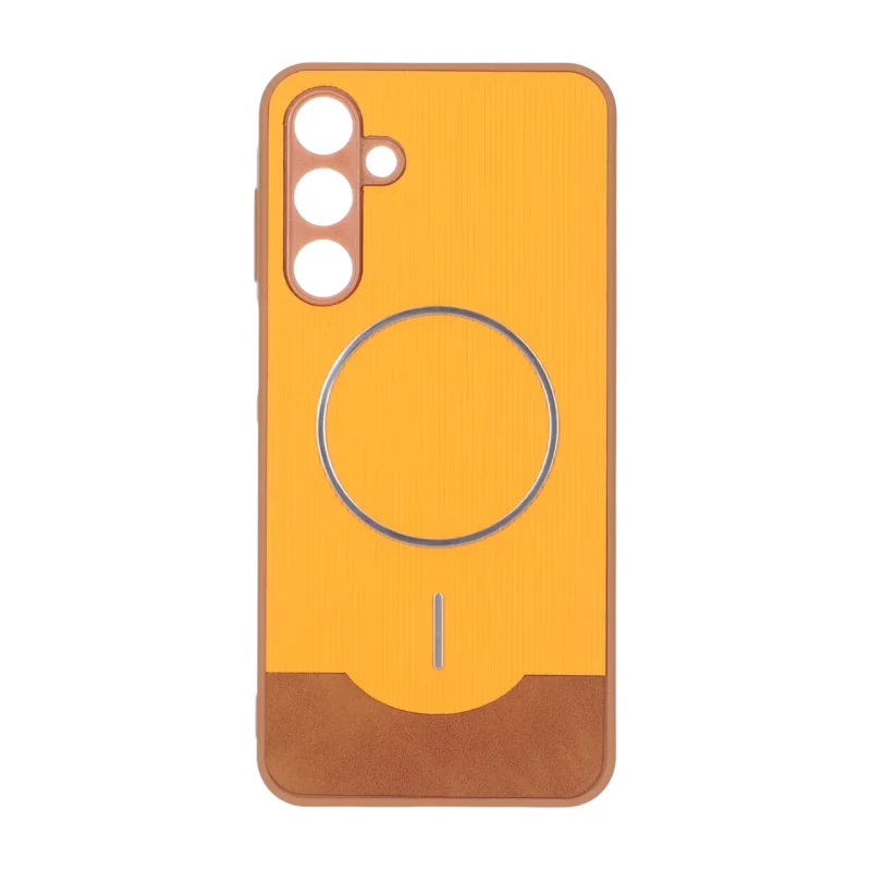 قاب Line Case جیر MagSafe فلزی محافظ لنزدار Samsung Galaxy A16 - نارنجی - تصویر 2