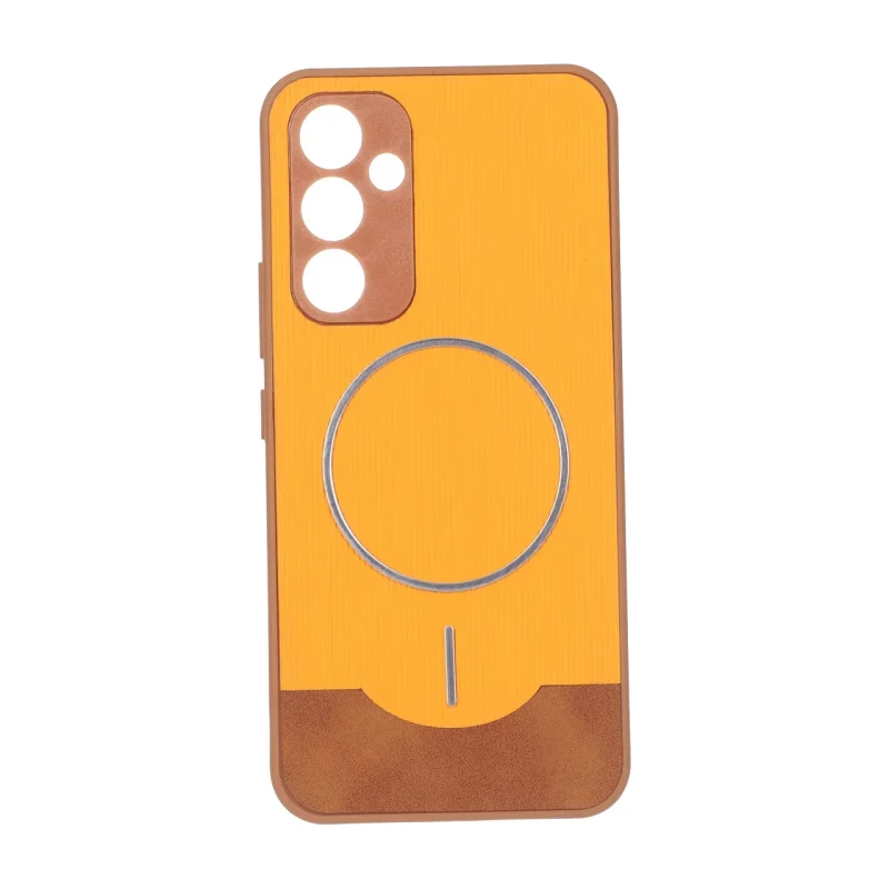 قاب Line Case جیر MagSafe فلزی محافظ لنزدار Samsung Galaxy A54 - نارنجی - تصویر 2