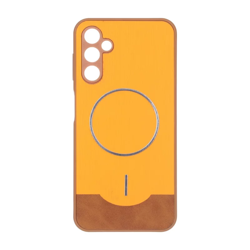 قاب Line Case جیر MagSafe فلزی محافظ لنزدار Samsung Galaxy A14 - نارنجی - تصویر 2