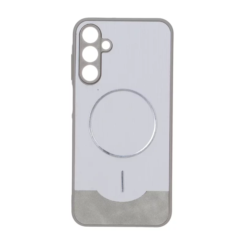 قاب Line Case جیر MagSafe فلزی محافظ لنزدار Samsung Galaxy A15 - طوسی - تصویر 2