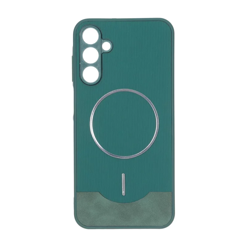 قاب Line Case جیر MagSafe فلزی محافظ لنزدار Samsung Galaxy A15 - سبز - تصویر 2