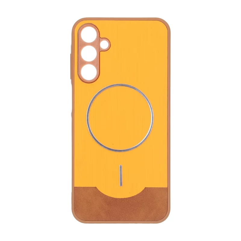 قاب Line Case جیر MagSafe فلزی محافظ لنزدار Samsung Galaxy A15 - نارنجی - تصویر 2