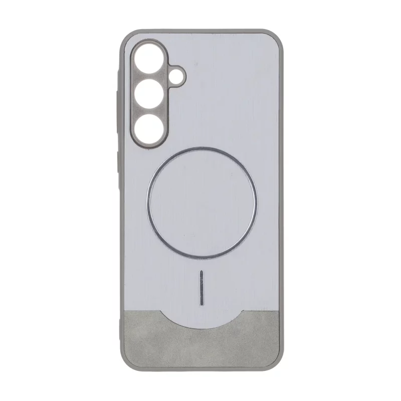 قاب Line Case جیر MagSafe فلزی محافظ لنزدار Samsung Galaxy A55 - طوسی - تصویر 2