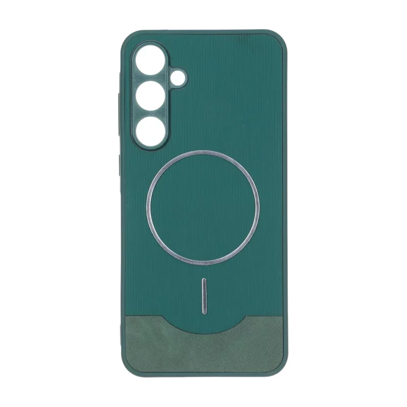 قاب Line Case جیر MagSafe فلزی محافظ لنزدار Samsung Galaxy A55 - سبز - تصویر 2