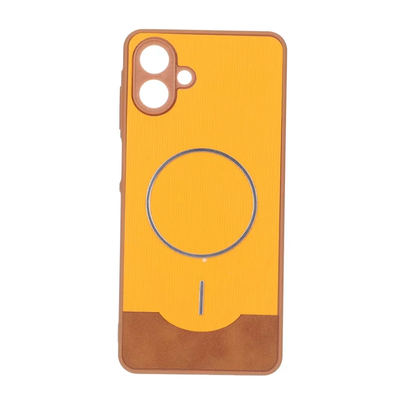 قاب Line Case جیر MagSafe فلزی محافظ لنزدار Samsung Galaxy A07 - نارنجی - تصویر 2